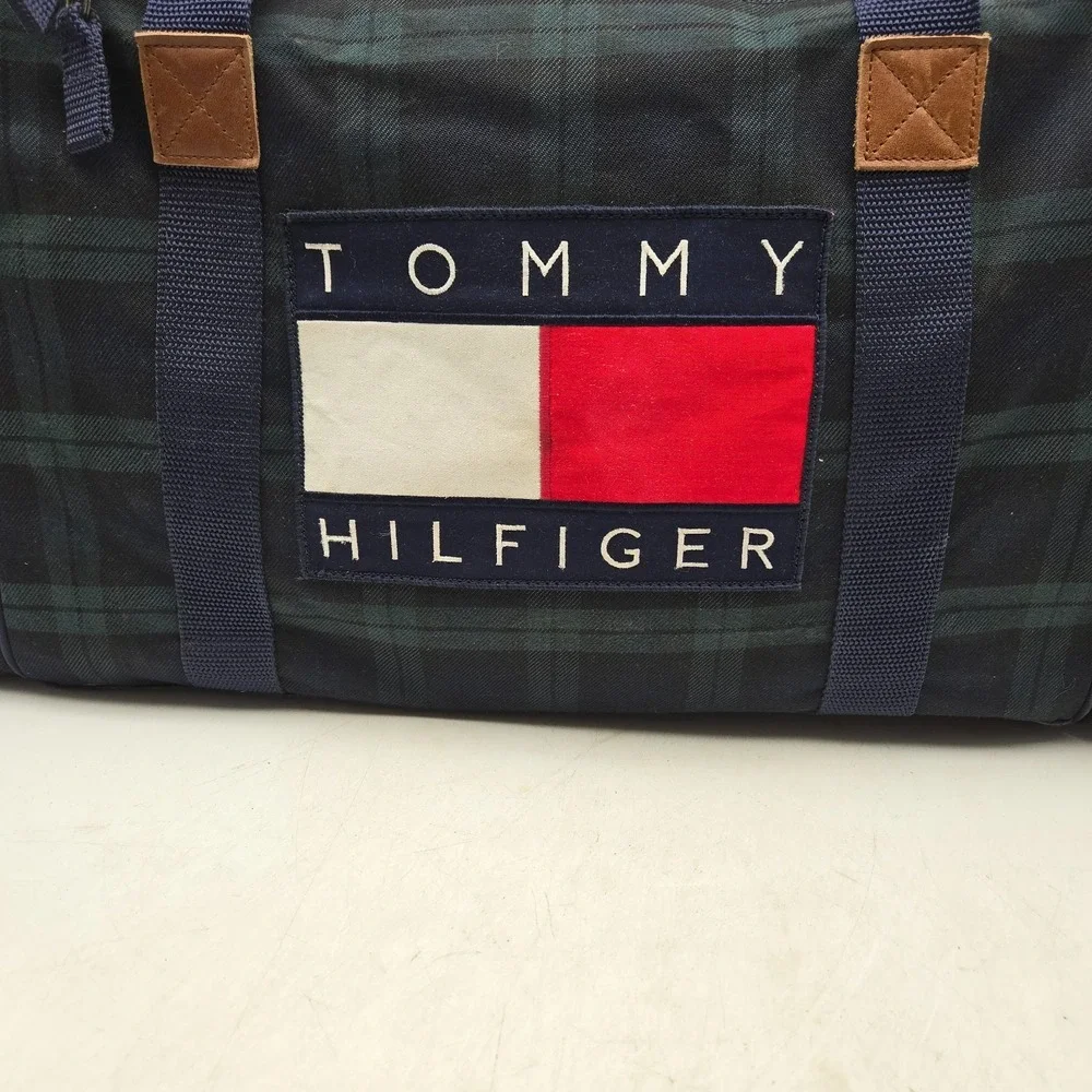Vintage Tommy Hilfiger Duffle Bag Tartan Plaid Pepsi Cola Flag‎ Large 90s Y2K